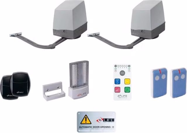 Kit di automazione per cancello a battente Life Setup Armor Uni DL 042 in metallo grigio e nero