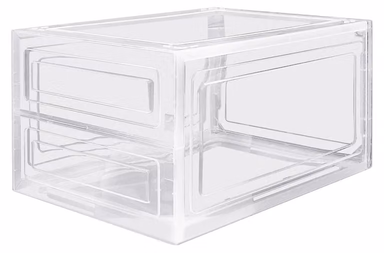 Contenitore per scarpe pieghevole e impilabile, in plastica, confezione da 6 pezzi. Dotato di chiusura magnetica. Ideale per scarpe, vestiti, giocattoli, snack
