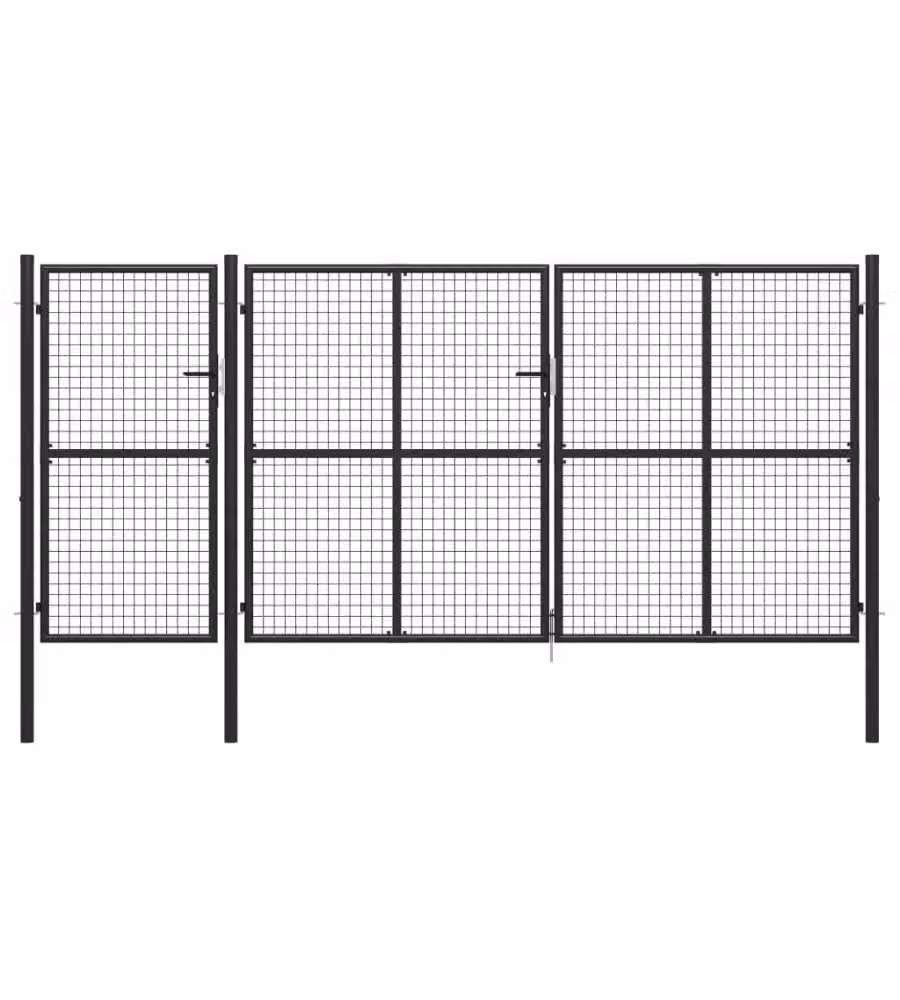 Cancello per Giardino in Acciaio 400x150 cm Antracite 144331