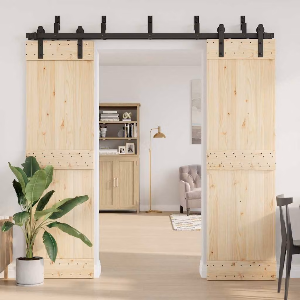 vidaXL Staffe Bypass Porta Fienile 5 pz Guide Piatte Acciaio Carbonio