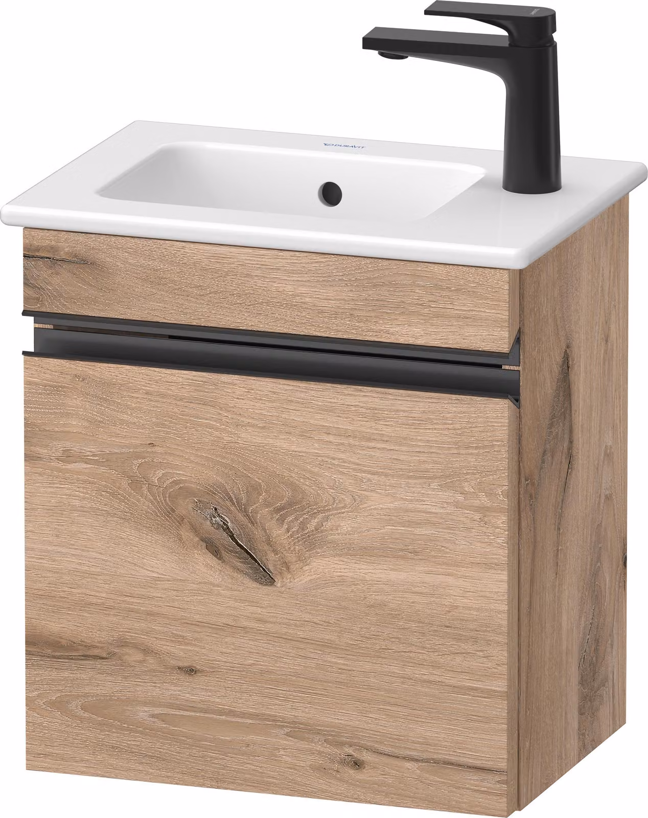 Duravit Sivida sous-lavabo, charnières à droite, poignée encastrée noir diamant mat, 400x287x443mm, pour ME by Starck, SV4642RBD550000, SV4642RBD550000