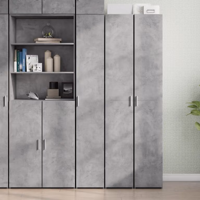 vidaXL Credenza Moderna a Parete in Legno MDF Grigio e Marrone L/P/H: 30 x 42,5 x 185 cm