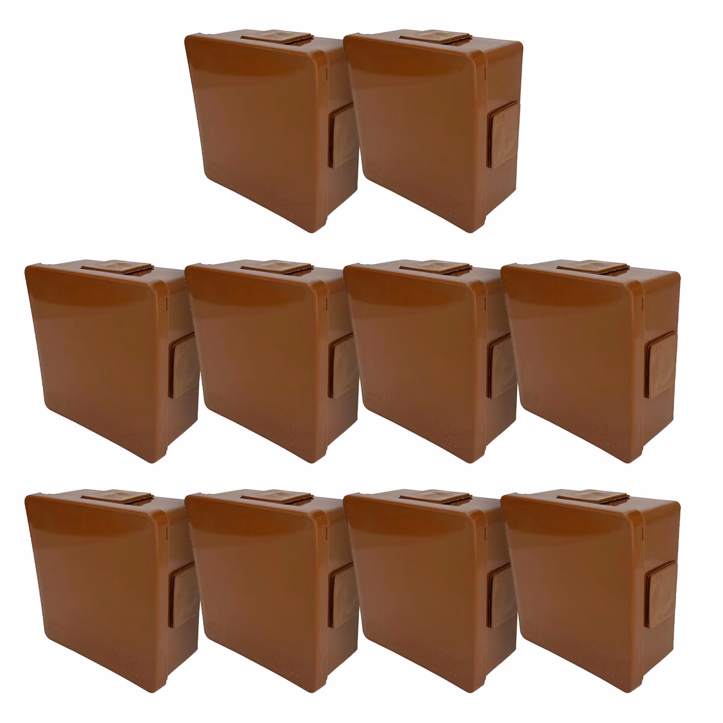 10x scatola da incasso 86x86x40mm IP55 4 ingressi con gommini a scatto marrone VP-01 EDO777906 EDO Technic