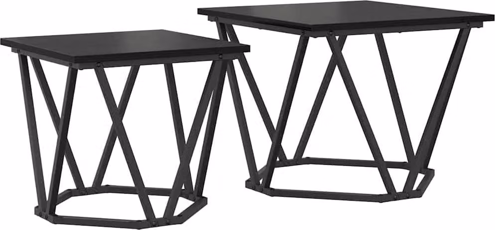 Set tavolini 2 pcs Rovere nero 50 x 50 x 40 cm