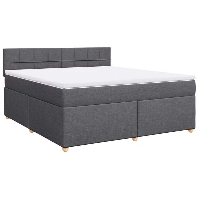 Giroletto a Molle con Materasso Grigio Scuro 180x200 cm Tessuto