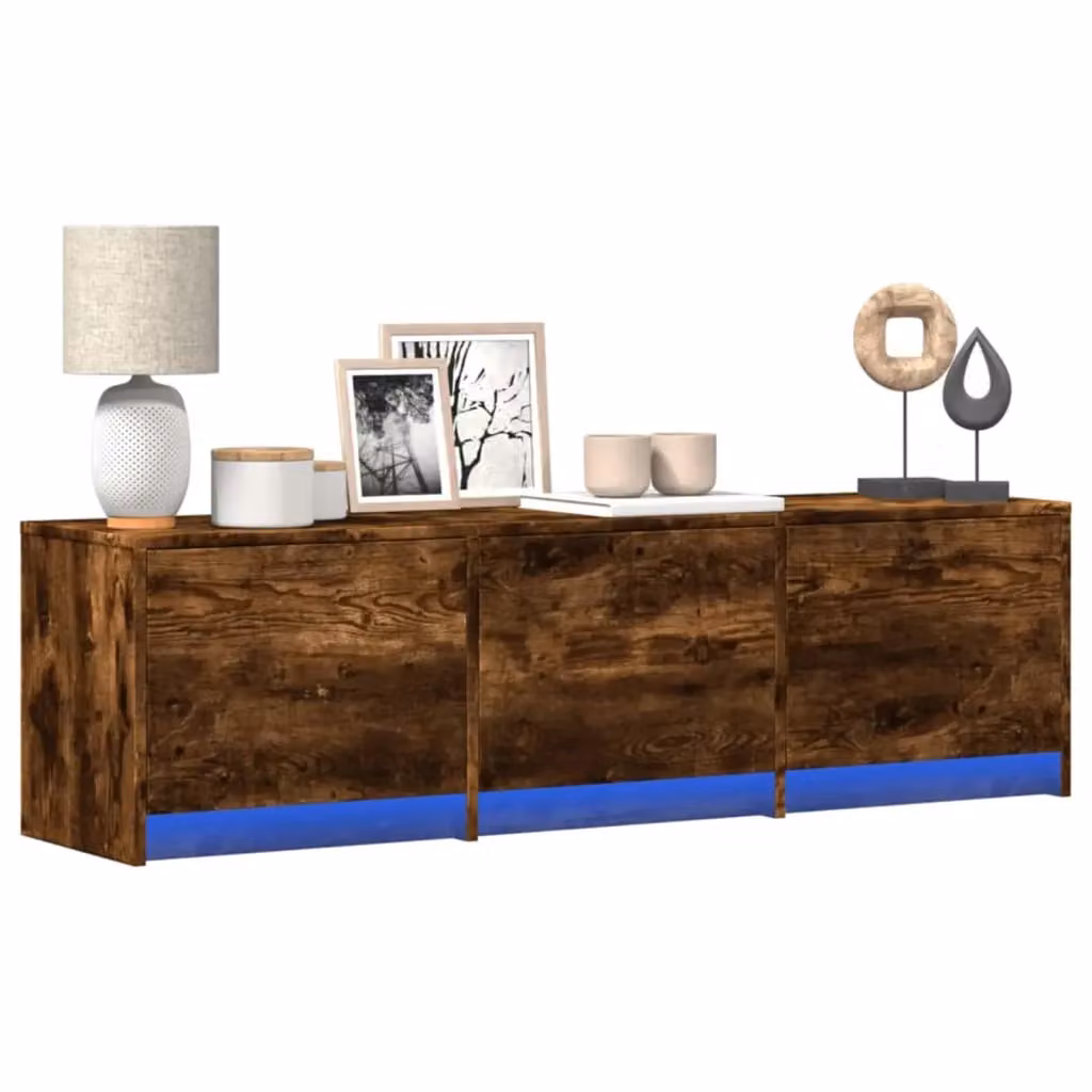 Mobile TV-Credenza DESIGN IN in Rovere fumè e Legno multistrato, L: 140 cm, P: 34 cm, H: 40 cm – 2