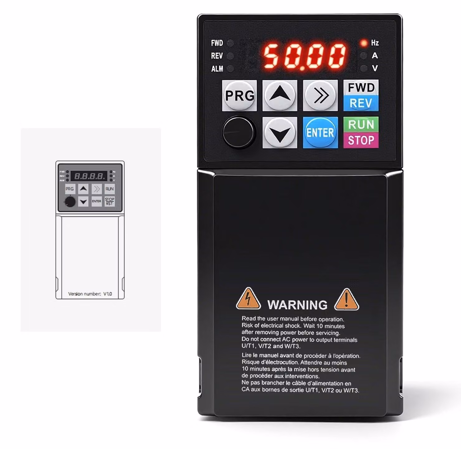 Inverter da 2,2 kW - 380 V, trifase - Controllo della velocità - Per uso industriale - Adatto per ventilatori e pompe