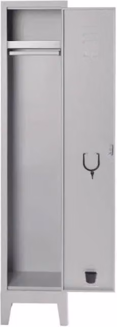 Armadio spogliatoio metallico Castellani Shop con 1 anta battente e serratura, colore grigio, L: 36 cm, P: 50 cm, H: 180 cm