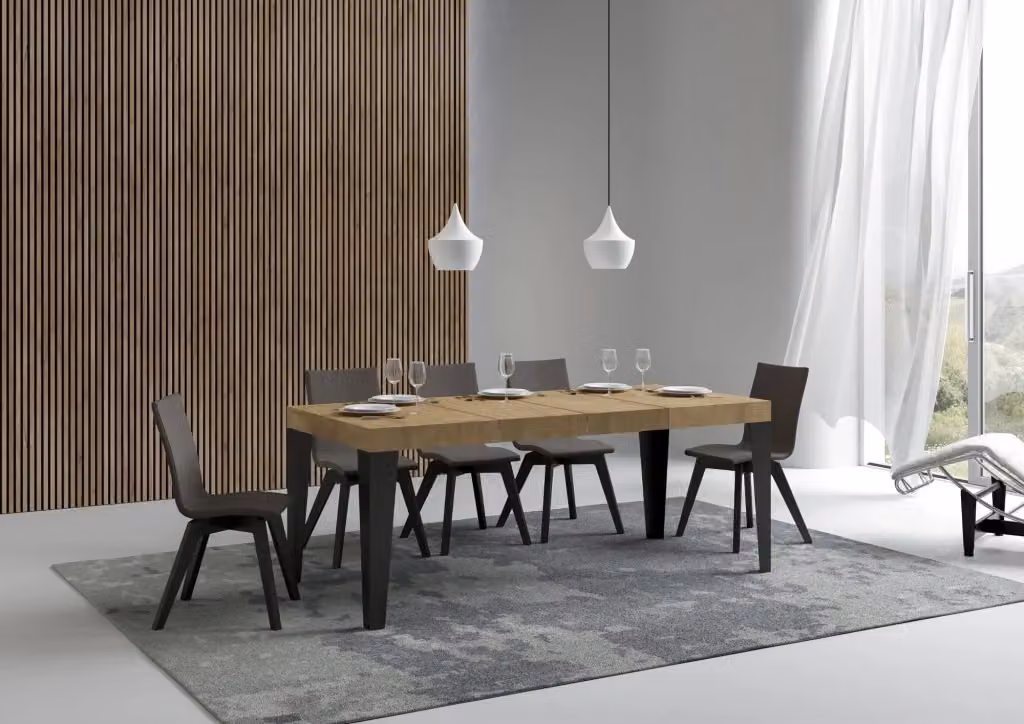 Tavolo allungabile Itamoby Flaris Premium in quercia con telaio antracite L/P/H: 130 x 90 x 77 cm, estensibile fino a 234 cm – 2