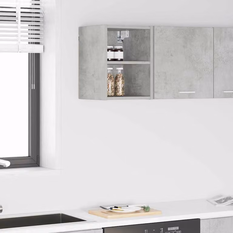 Armadio pensile da cucina moderno vidaXL in MDF grigio opaco L 30 cm, P 29,5 cm, H 40 cm