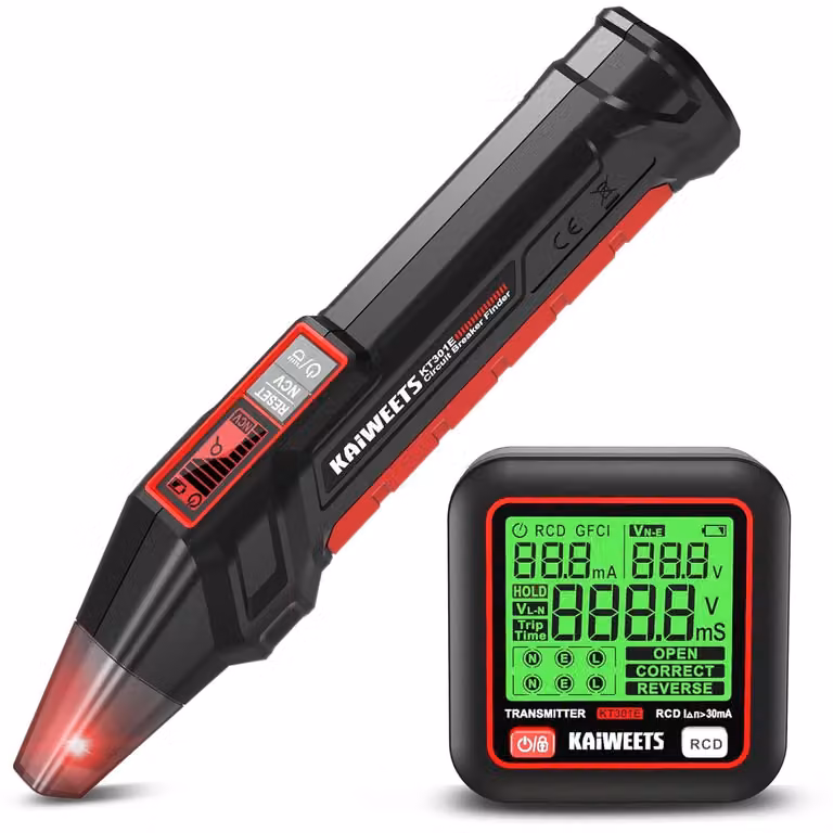 KAIWEETS KT301E Localizzatore Interruttori Tester Prese RCD LCD NCV