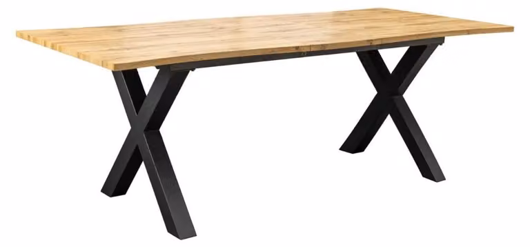 Tavolo da pranzo RIVET - Estensibile 160 a 200 cm - Legno e metallo nero - Stile industriale