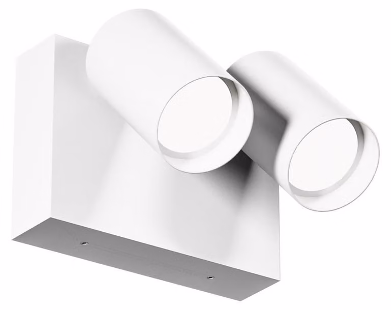 Applique GES2073 per esterni in alluminio pressofuso, 18W LED orientabile, CCT Switch 3000K/4000K/6500K, IP65, bianco - Gealuce