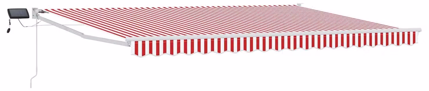 Tenda retrattile manuale con LED Rosso e Bianco 4,5 × 3 m