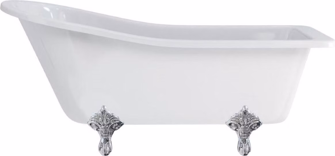 Casa Padrino Luxury Art Nouveau Bathtub White / Silver 169 x 73 x H. 77 cm - Vasca da bagno autoportante in acrilico retrò - Mobili da bagno retrò