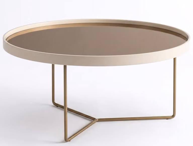 Tavolino da salotto, stile moderno, color oro, pratico e confortevole