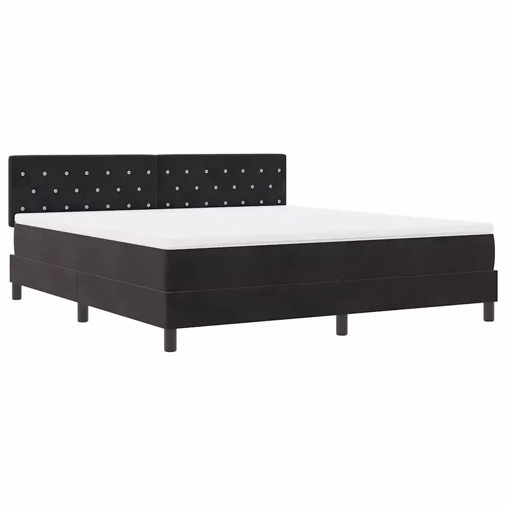 Letto a molle con illuminazione LED vidaXL in velluto nero L/P: 180 x 200 cm – 2