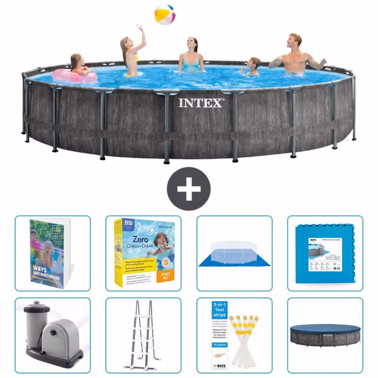 Struttura per piscina a forma di prisma - 549x122 cm - composta da 7 elementi - modello S566