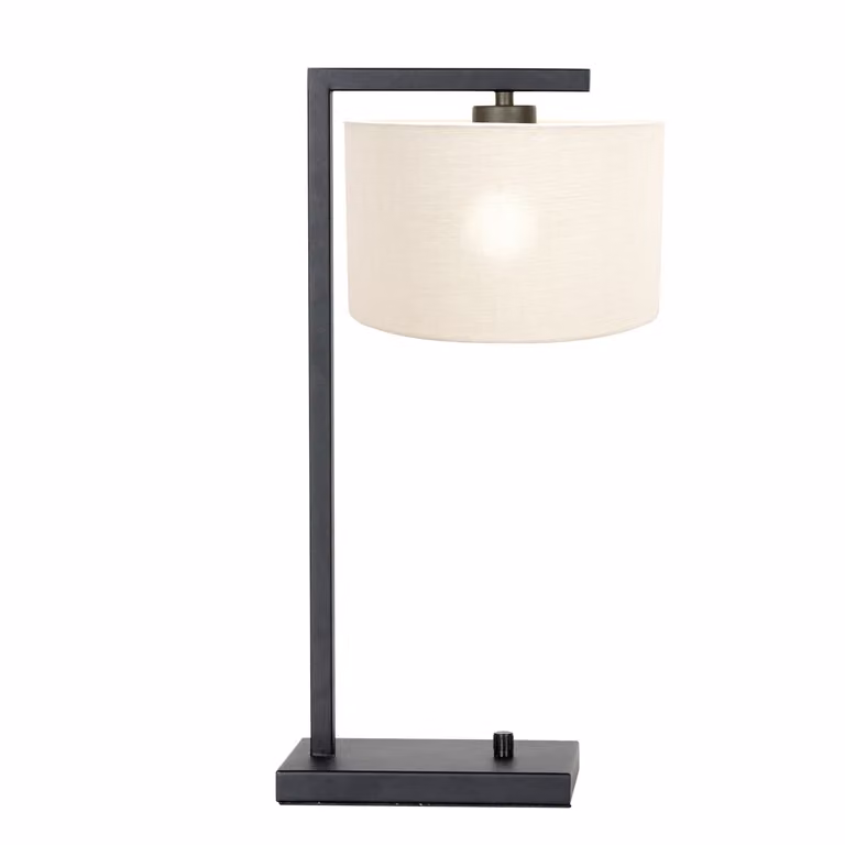Lampada da tavolo - nero - Stang - metallo tessile - lampada d'atmosfera - E27 - 7120ZW - Steinhauer
