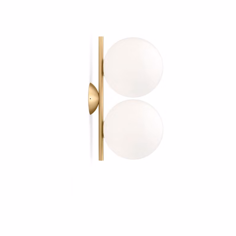 Flos - IC Lights C/W1 Double - Lampada da parete o soffitto - Ottone