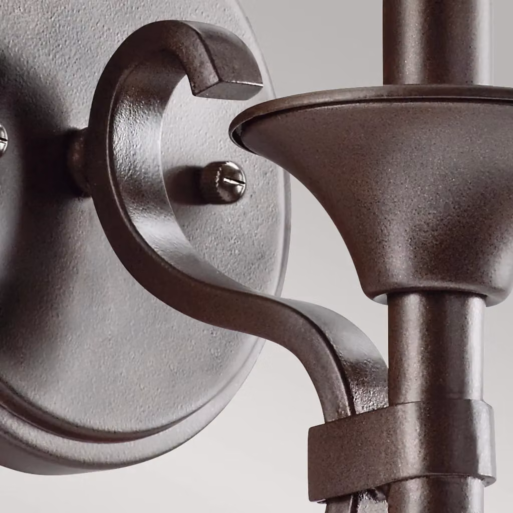 Applique da parete contemporanea KICHLER Lacey in bronzo con tessuto beige e vetro, attacco E14 – 2