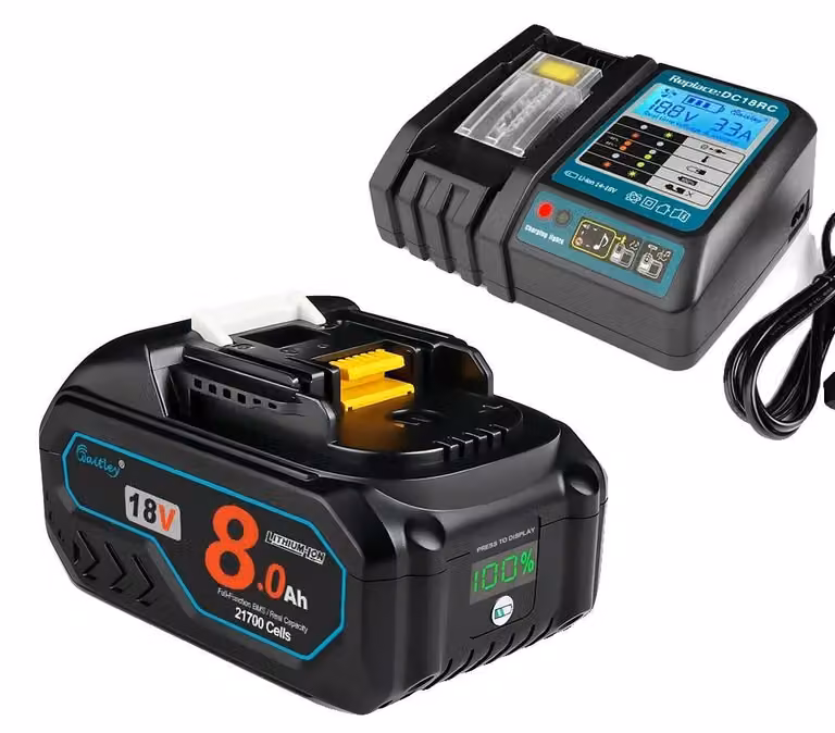 Batteria, capacità 8 Ah, elevata potenza di scarica, set combinato