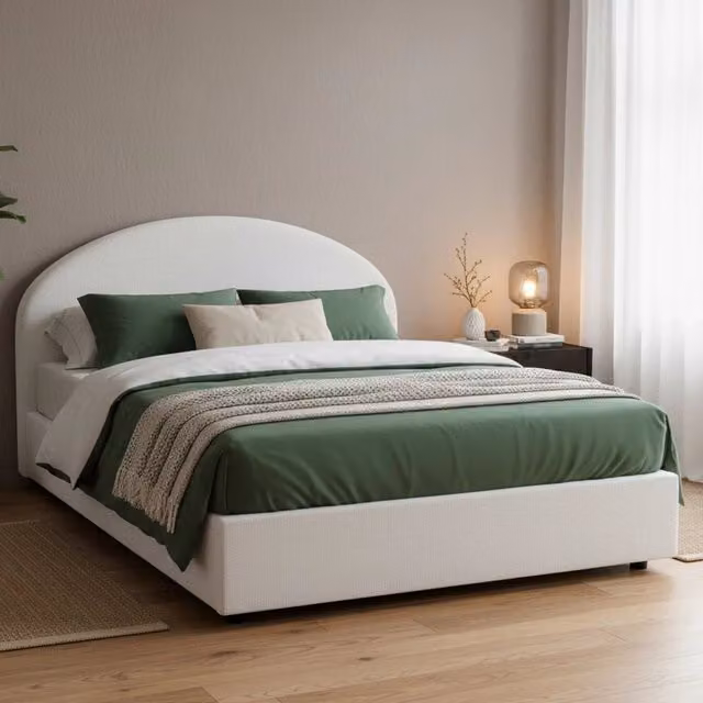 Letto Matrimoniale Fiorella Talamo Italia Bianco con Contenitore a Alzata e Struttura Imbottita L/P: 160 x 200 cm – 1
