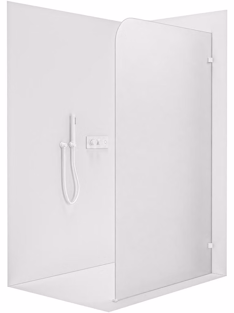 CERANO - Box doccia Walk-in Orbis - Lato destro - 8 mm - bianco opaco, vetro smerigliato - 80x200 cm