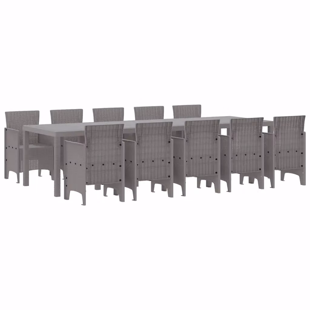 Set da pranzo da giardino moderno vidaXL in polyrattan antracite e grigio 11 pezzi – 2