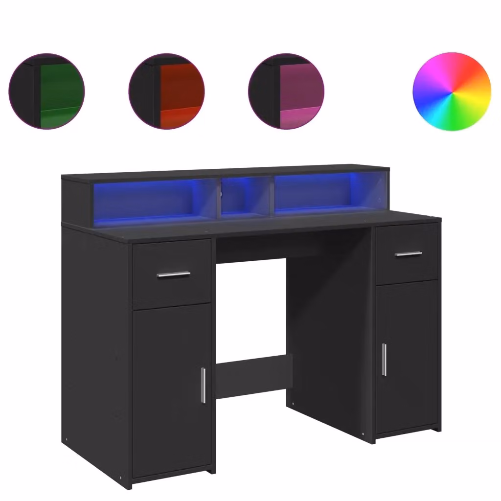 Scrivania da gaming vidaXL nera con finitura opaca L/P/H: 120 x 55 x 91 cm – 2