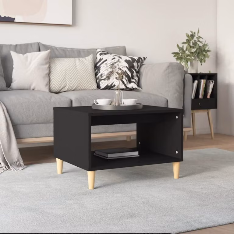 Maison Exclusive - Tavolino nero, 60x50x40 cm, realizzato in materiale composito di legno