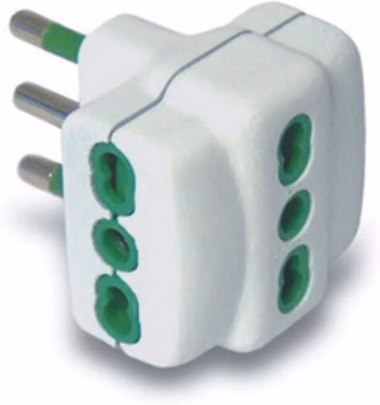 Fanton Adattatore Triplo 16A 2P e T Colore Bianco, Confezione da 50 Pezzi