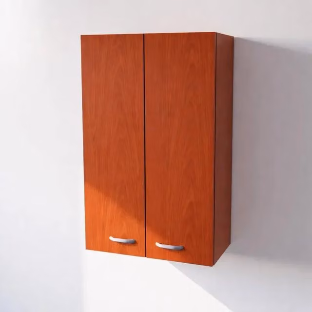 Pensile da cucina Calandrelli moderno con 2 ante in legno color ciliegio, H 90 x L 90 x P 33 cm