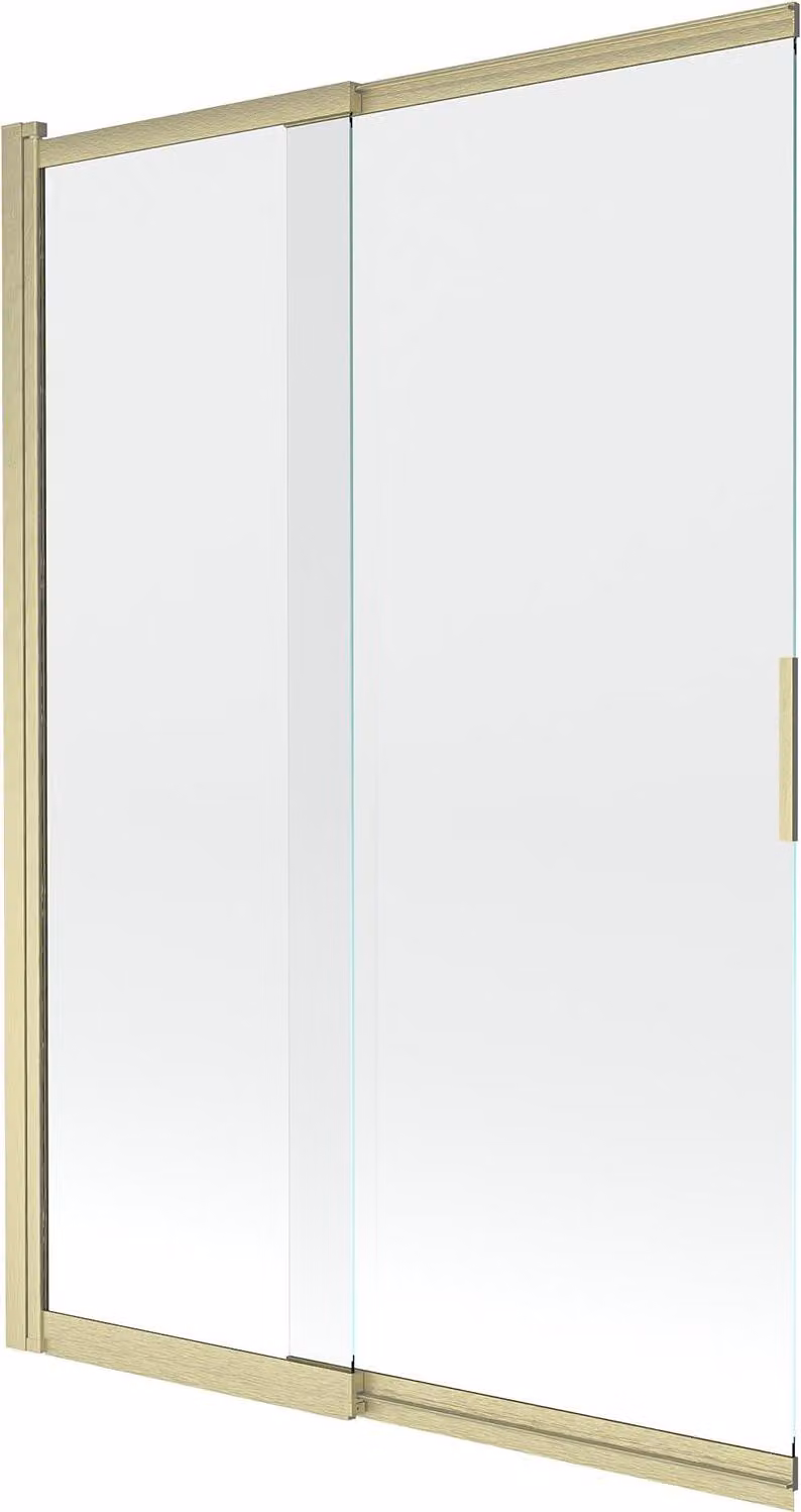 Mexen Fox paravento per vasca da bagno a 2 ante scorrevole 120 x 150 cm, trasparente, oro spazzolato - 891-120-002-55-00