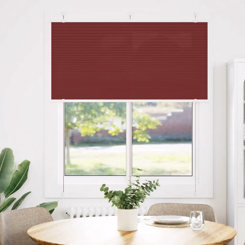 vidaXL Tenda Plissettata Rosso Bordeaux 115x100 cm Larghezza Tessuto