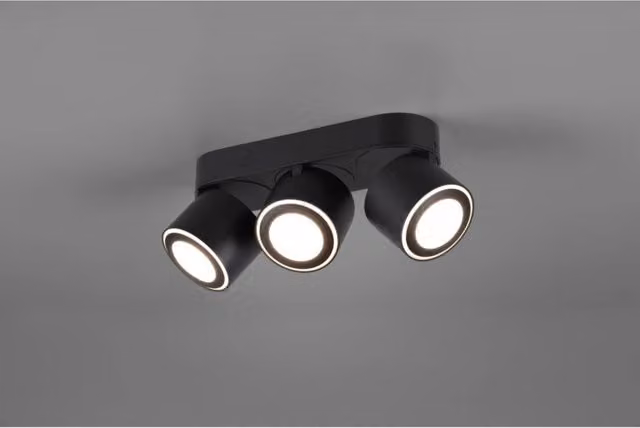 Plafoniera LED Taurus Trio Leuchten Nero con Doppia Emissione Up/Down, Dimmerabile e Regolabile, L: 27 cm