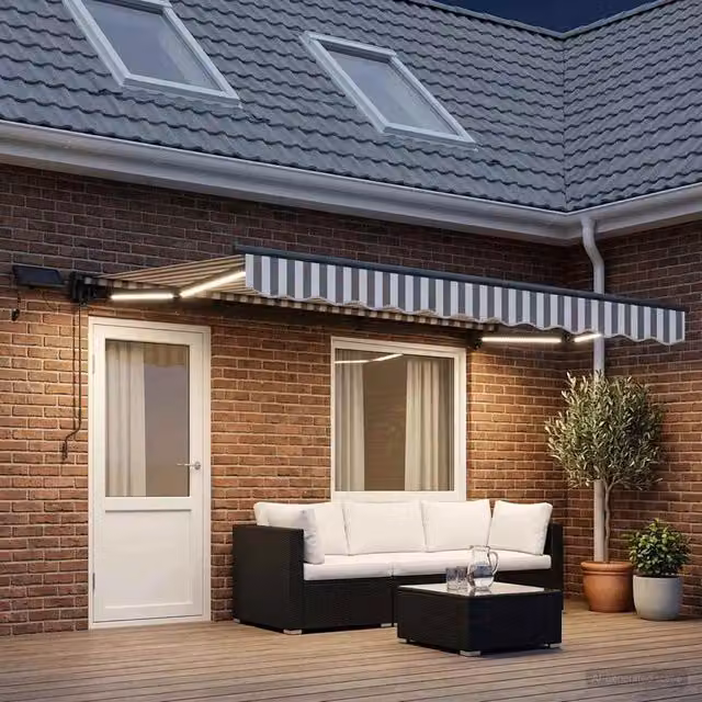 Cornice per Tenda Manuale con LED 5 x 3 m 3426396