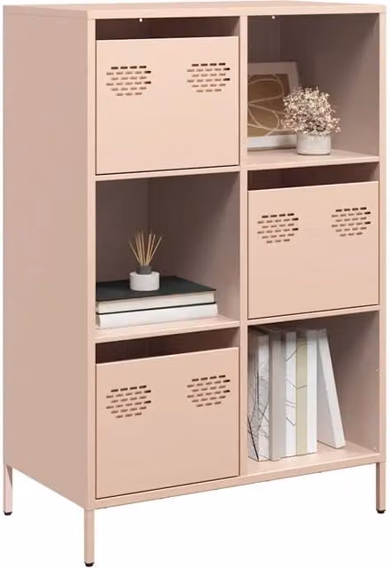 Credenza rosa in metallo vidaXL L: 68 cm, P: 39 cm, H: 103,5 cm