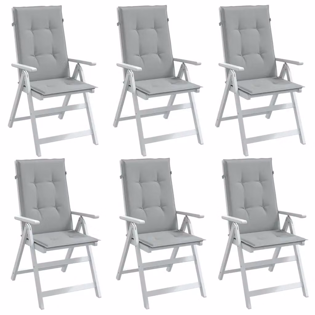 Cuscino per sedia schiena alta DESIGN IN Grigio in tessuto con lacci di fissaggio L 120 cm x P 50 cm x H 4 cm – 2