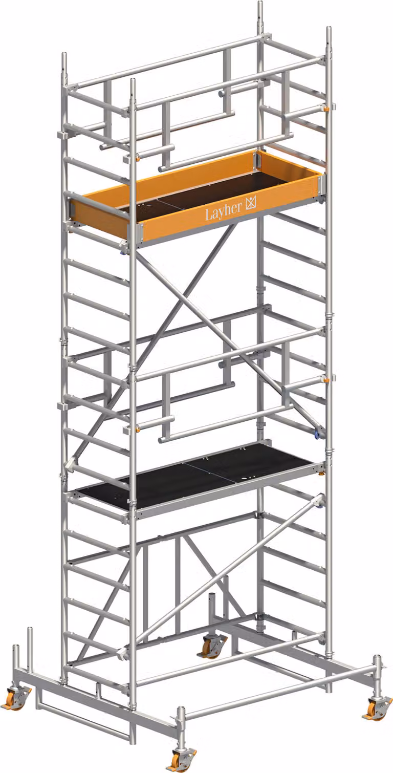 Ponteggio mobile Layher ZIFA P2 Safety Plus con doppia ringhiera 5,76 AH