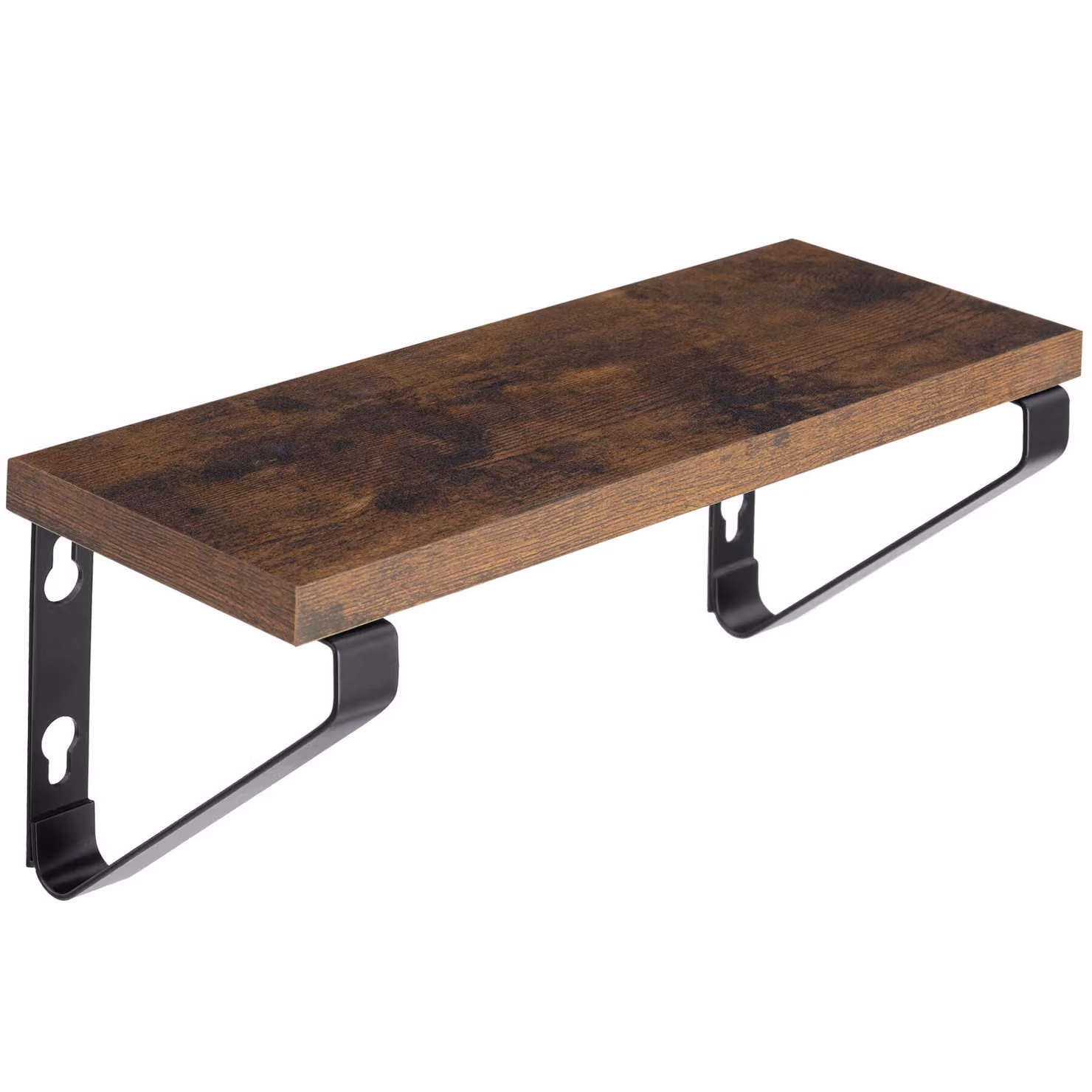 3 mensole sospese Tectake in stile industriale, legno e metallo, colore marrone – 1