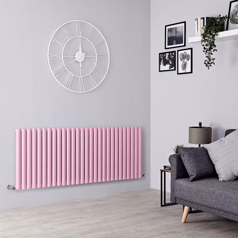 Radiatore di Design Orizzontale  Rosa -  635mm x 1652mm  - Pannello Singolo  - Revive