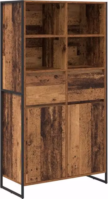 Credenza con cassetto 2 pz | Madia | Buffet da pranzo | Armadio da pranzo Legno vecchio 81 x 36 x 150.5 cm