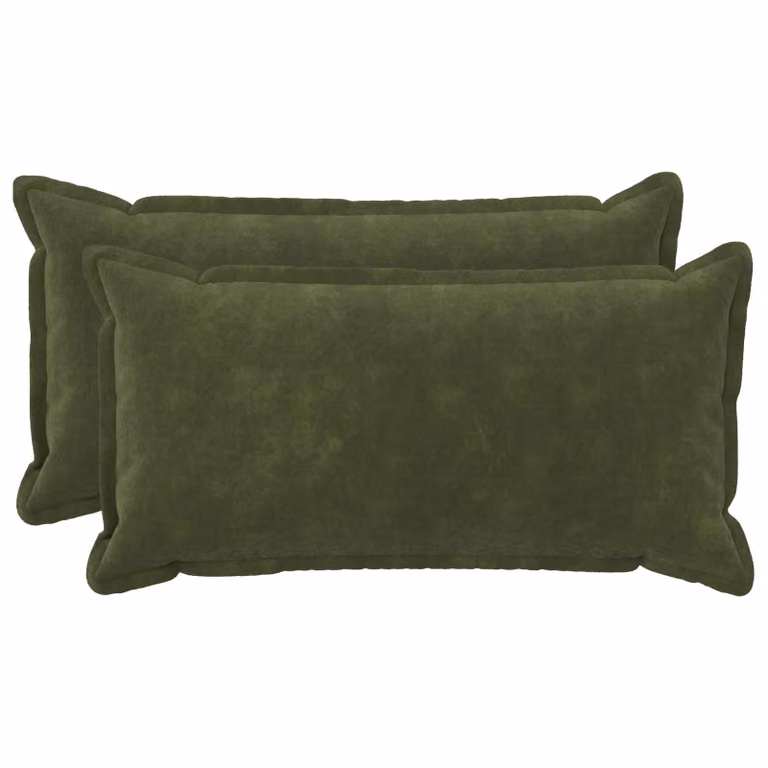 Set di 2 federe vidaXL HOUTEN in microfibra verde, L 40 cm x P 80 cm