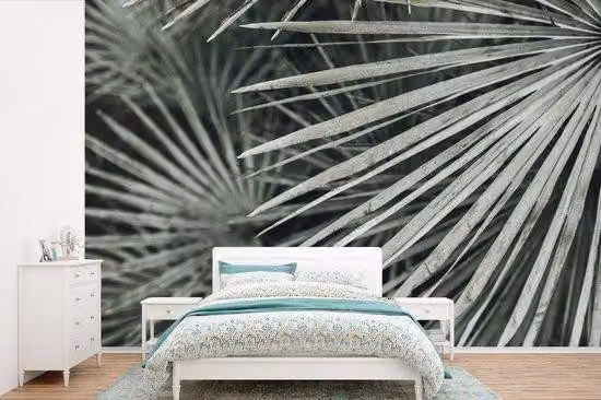 Carta da parati con foglie - Grande tessuto verde con foglie - Larghezza 525 cm x Altezza 350 cm