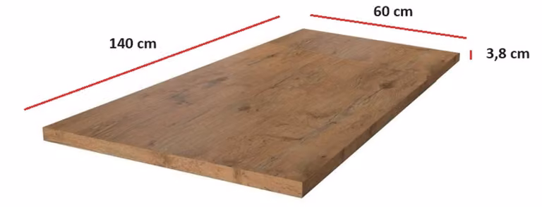 Piano di lavoro 140 cm, 38 mm, angolo cottura, blocco cucina in rovere Lancelot, cucina Vigo