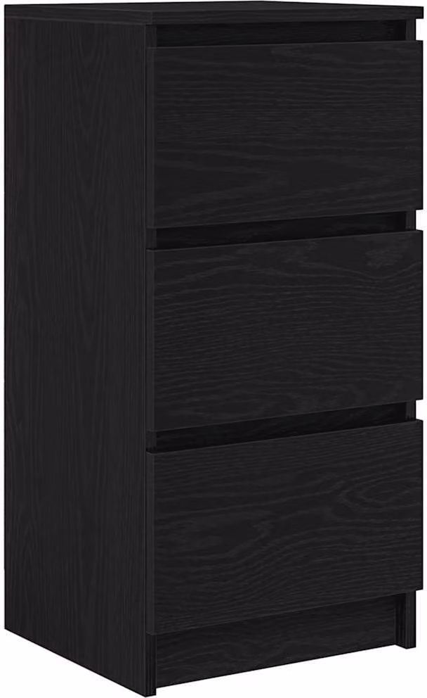 Credenza Rovere Nero 37,5x35x76 cm in Legno Multistrato