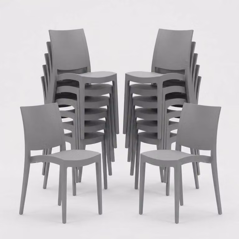 set di 24 sedie in polipropilene per ristorante Trieste Grand Soleil - grigio