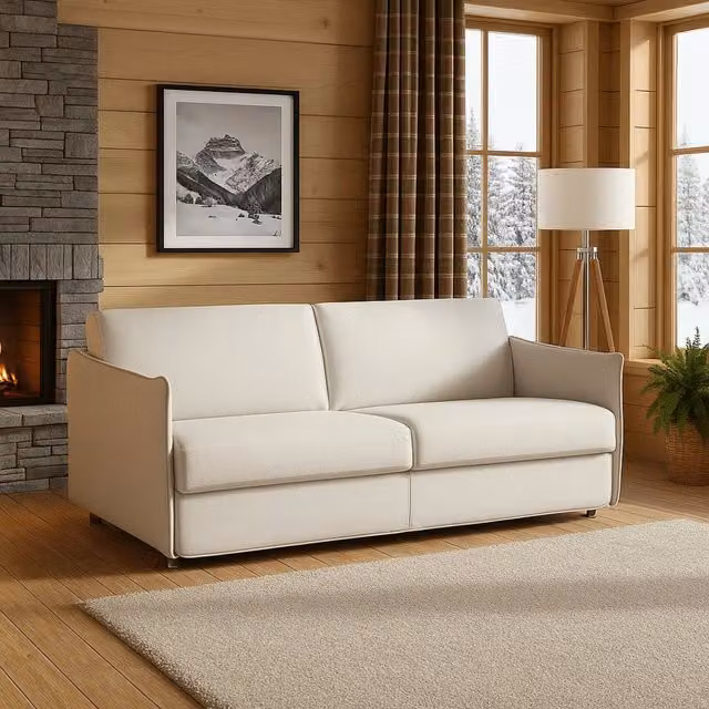 Monleale Divano Fisso 2 Posti Sfoderabile Made in Italy Beige L: 160 cm, P: 95 cm, H: 90 cm – 1