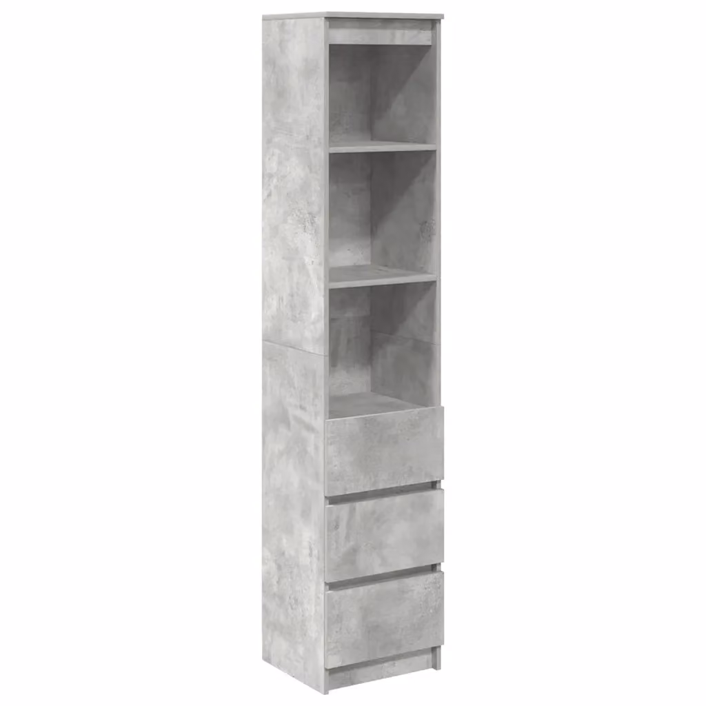 Credenza Buffet Armadio da Cucina Design Mania Grigio Cemento in Legno Multistrato L/P/H: 37,5 x 35 x 180 cm – 2